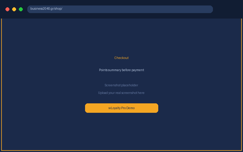 Checkout with points summary notice